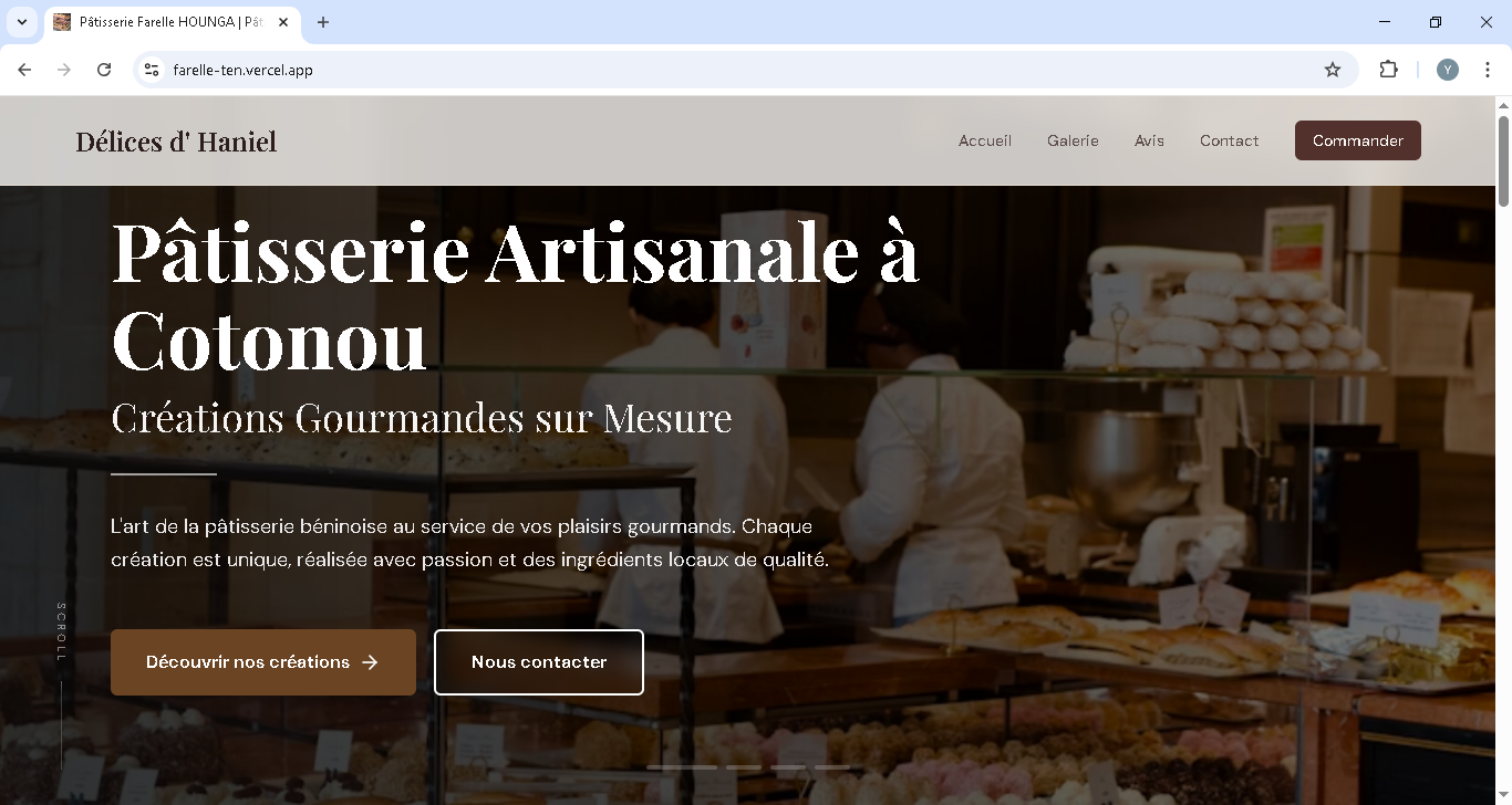 Aperçu du projet Délices d' Haniel - Site de Pâtisserie artisanale